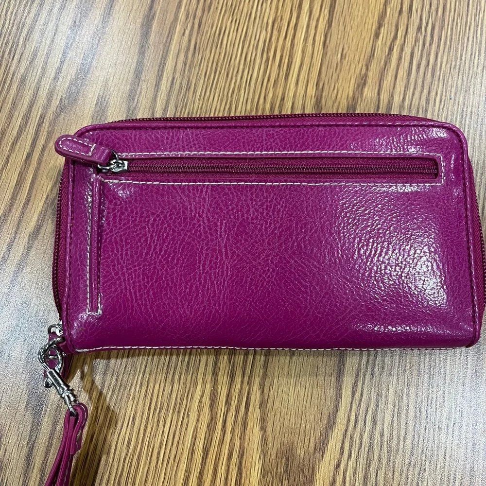 Rosetti Zip-Around Cat Design Women's Wallet Checkbook Holder Purple Pink Black - Picture 2 of 4